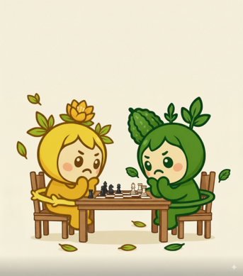 Pulse and Lumen playing chess